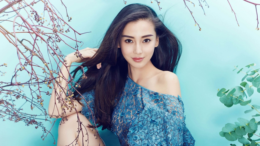 明星性感美女angelababy杨颖高清4k壁纸图片、小清新绿色春天